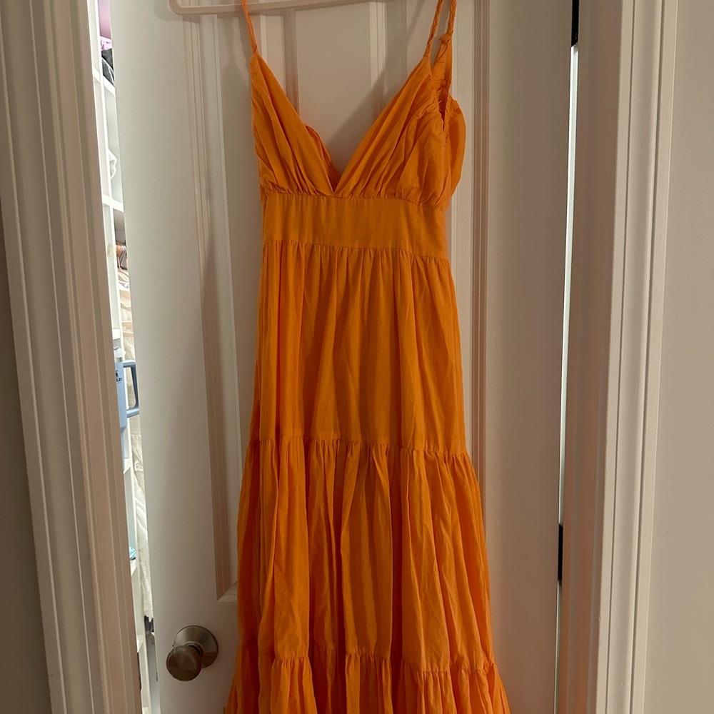 Shop the neighbor orange long dress